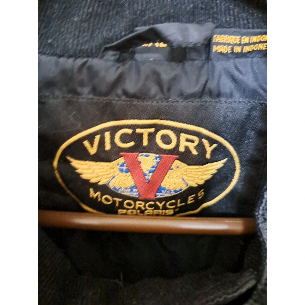 Vintage Victory Motorcycles Polaris Weather Foldable Rain Men's Jacket Zip XXL